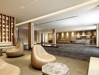 Modern Hall Hotel Lobby Front Desk Rest Area Hall Front Desk Rest Area 3d model