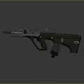 Green Modern Assault Rifle With Tactical Design Wooden Grip And Magazine