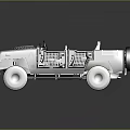 Gray Open Top Military Vehicle With Seats Off Road Wheels And Cage Structure