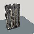 Modern High Rise Building 3D Model With Exterior Windows And Facade Design