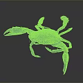 Colorful Clawed Crab Aquatic Animal Sculpture With Detailed Shell And Metallic Finish