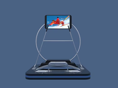 VR Interactive Ski Simulation Device With Screen Display And Standing Platform 3d model