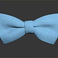 Adorable Animal Wearing Blue Knitted Bow Tie On Reflective Gray Background