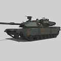 Modern Military Tank With Camouflage Paint And Long Cannon On Turret Top 3d model