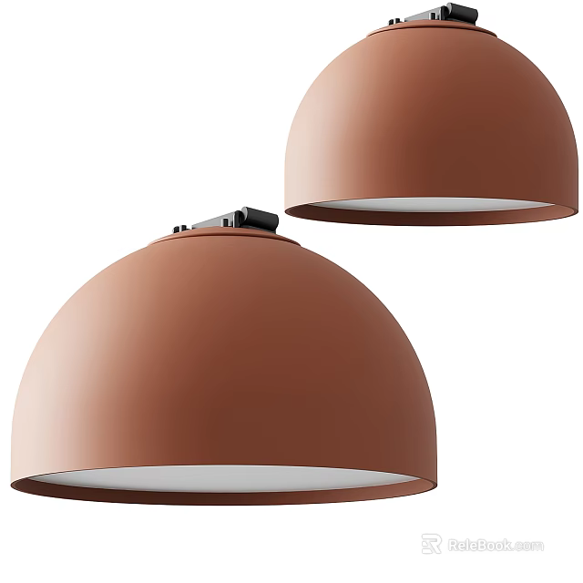 Modern Brown Dome Shaped Pendant Lights for Contemporary Interior Design 3d model