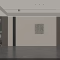 Modern Living Room Interior With White Gray Walls Decorative Painting And Display Cabinet