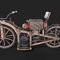 Vintage Motorcycle With Classic Design Leather Seat And Metal Frame Details