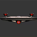 Futuristic Aerospace Starship Design With Dual White Wings And Circular Body