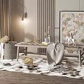 Nordic stool sofa stool 3d model