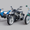 American Retro Motorcycle Harley Off-Road Motorcycle 3d model