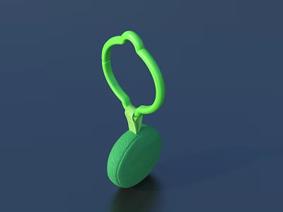 Soft Green Doll With Ring Handle Ideal For Baby Playtime Fun 3d model