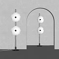 Elegant Flower Shaped Floor Lamp With White Shades And Metal Stand In Contemporary Interior