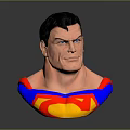 Superman Character Bust Sculpture With Red Blue Costume And Yellow S Shield