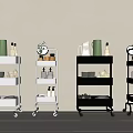 Multi Tier Movable Storage Shelving Units With Wheels For Kitchen Organization In Different Colors 3d model