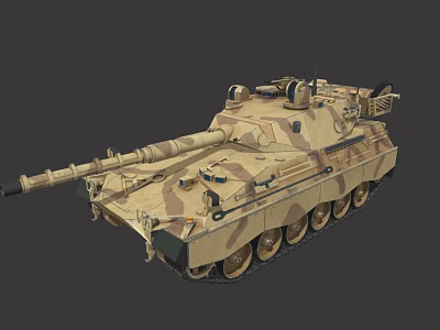 Tank Military Armored Combat Vehicle With Camouflage Design And Heavy Weaponry 3d model