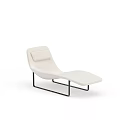 Modern White Chaise Lounge With Sleek Design And Black Metal Frame