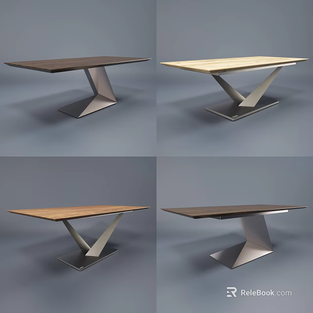 Modern Coffee Table Designs With Wooden Tops And Geometric Metal Bases 3d model 