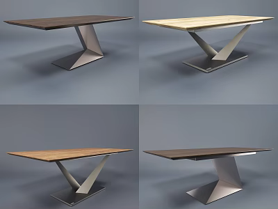 Modern Coffee Table Designs With Wooden Tops And Geometric Metal Bases 3d model