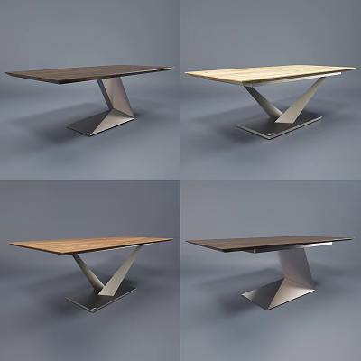 Modern Coffee Table Designs With Wooden Tops And Geometric Metal Bases 3d model