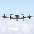 Military Aircraft With Propellers Flying In Clouds 3d model