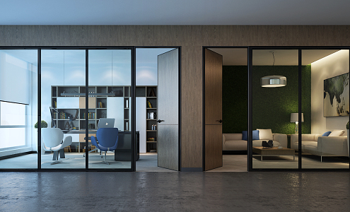 Modern Office Reception Room 3d model