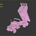 Old Fashioned Military Style Dump Truck With Open Bed And Large Wheels