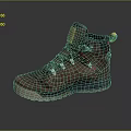 Brown Leather Hiking Boots With Thick Sole Yellow Laces And Orange Tag