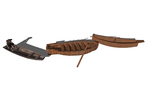 New Chinese Boat Small Boat Fishing Boat 3d model