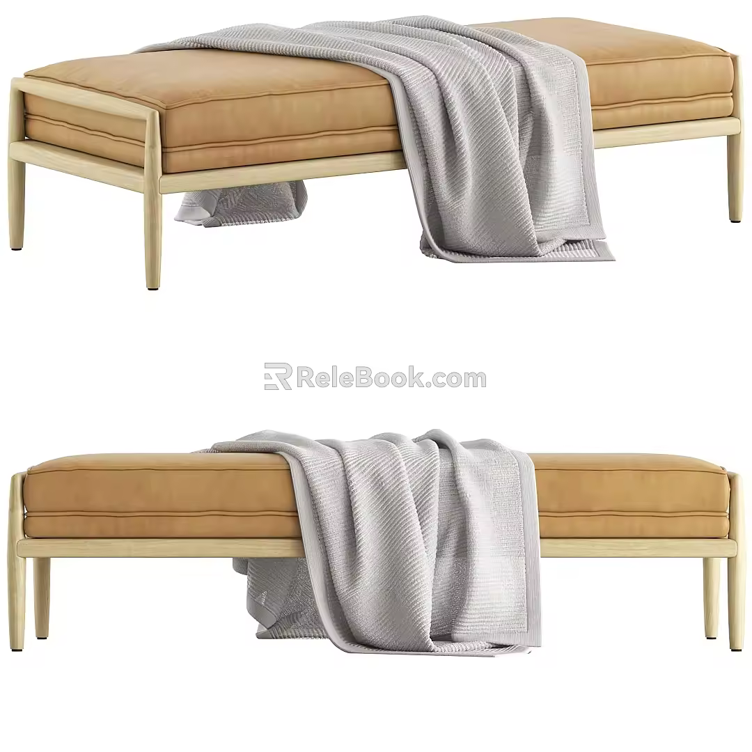 Sofa Stool Bed End Stool Sofa Stool Sofa Stool Bench Blanket 3d model