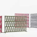 Stylish Modern Metal Room Dividers For Interior With Multicolor Geometric Patterns 3d model
