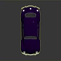 Purple Vintage Beetle Car Featuring Sleek Body Silver Wheels And Dark Background Reflection