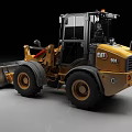 Yellow Heavy Duty Wheel Loader With Large Black Bucket Cabin And Big Tires