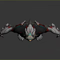 Sci Fi Armored Game Movie Character With Silver Red Black Armor And Detailed Design