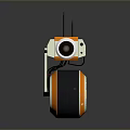 Modern Computer Controlled Wheeled Robot With Camera Antenna And Orange White Design 3d model
