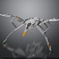 Futuristic Cosmic Spaceship Design With Aerodynamic Structure And White Gray Orange Accents