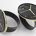 Bamford Watches with Black Dial Numbers Golden Bezel Hands and Black Strap