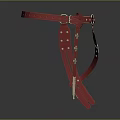 Stylish Red Leather Belt Accessory with Metal Buckle Studs and Straps for Fashion Outfits