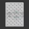 Modern Mattress With Quilted White Surface Blue Accent Patterns And Gray Base Label