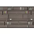Solid Wood Open-grid Bookcase 3d model