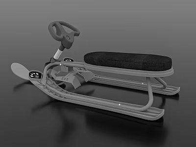 Modern Motorcycle with Black Seat Metal Frame Steering Wheel and Sled Base Design 3d model