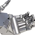 Metallic Robotic Hand With Detailed Articulated Joints And Mechanical Structure 3d model