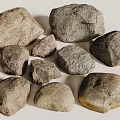 Natural Stones And Wood Collection Featuring Various Sizes And Textures