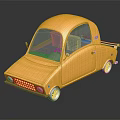 Yellow Small Truck Themed Kids Storage Cabinet With Smooth Surface Design