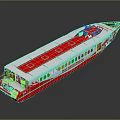 Sleek Red And White Express Ferry With Multiple Windows And Upper Deck 3d model