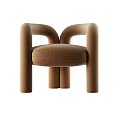 Modern Minimalist Accent Chairs With Dark Brown Light Brown Curved Armrests And Leather Upholstery