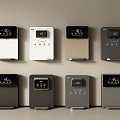 Multiple Modern Household Appliances With Digital Displays Control Buttons In White Black Gray Gold Colors