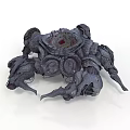 Dark Gray Organic Mechanical Structure With Circular Organs And Hair Like Appendages
