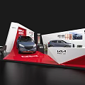 KIA Car Exhibition Booth Model With Display Cars Red Carpet And Furniture
