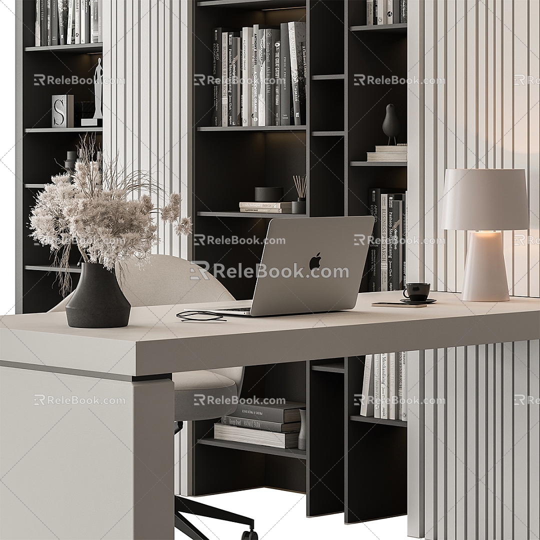 Modern office desk cabinet 3d model