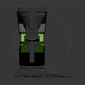 Stylish Green Modern Coffee Maker With Black Components And Power Cord